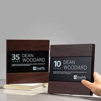 Prix de plaque de certificat en bois carré personnalisé en gros avec MH-MJ0097 de plaque d'argent or cristal noir
