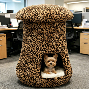 Muebles de lujo personalizados con rayas de cebra: taburete de tocador, casas para mascotas con forma de hongo, muebles modernos para interiores, cama para perros pequeños y casas para gatos grandes - Product Image 2