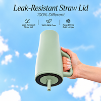 Vaso Térmico de Acero Inoxidable de 40oz con Asa y Tapa con Popote, Logotipo Personalizado, Gran Capacidad, Taza de Viaje para Deportes y Actividades al Aire Libre