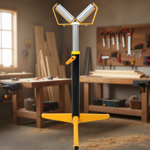 Support à roulettes réglable en hauteur pour le travail du bois, jaune et noir, pour scie à table, conception verticale - Product Image 2
