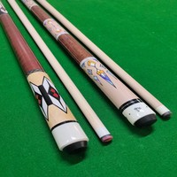 Queue de billard style américain à tête large de 13mm, manche fendue en érable 1/2, pour l'export transfrontalier, en acier inoxydable.