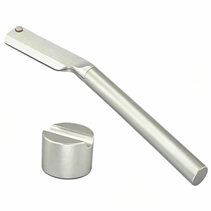 交換可能な刃付きメンズストレートエッジカミソリ、プロ仕様の髭剃りツール、敏感肌に最適 - Product Image 1