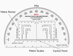 DF MP-1 Rapporteur de cartographie semi-circulaire de 6 pouces en plastique rigide professionnel MILS pour la lecture de cartes, vente en gros - Product Image 4
