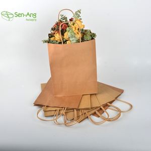 SenAng03-Bolsa De Papel De grado alimenticio verde, 50 bolsas De Papel De pie, color marrón, venta al por mayor - Product Image 3