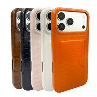 Étui en cuir de qualité supérieure style porte-cartes à motif crocodile exotique pour iPhone 17 Pro Max/16/15 Pro Max