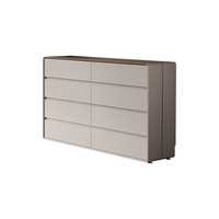 Commode à 8 tiroirs en contreplaqué de style nordique minimaliste moderne, armoire de rangement pour chambre à coucher, coins arrondis, écologique, durable