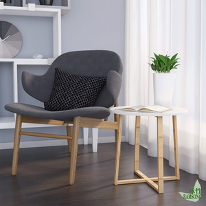 Couchtisch, Nachttisch, runde Form, natürliche Bambusbasis, gemütlicher, lässiger Stil, kleiner Nachttisch, ideal für Lampen und Bücher - Product Image 5