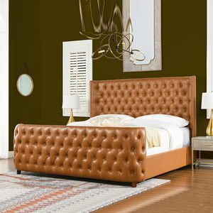 Комплект мебели для спальни, кровать, роскошная кровать размера «King-Size», Современная Роскошная итальянская кожаная кровать в кобуре, оправа, изголовье кровати размера «Queen-Size» - Product Image 5