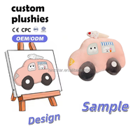 Peluche Voiture de Pompiers Kawaii Super Douce, Coussin en Forme de Voiture Rembourré en Coton PP, Décoration Maison, Cadeau d'Anniversaire