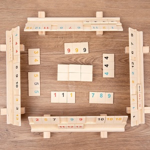 Set di giochi di ramino in legno che giocano a tessere gioco di feste per amici di famiglia - Product Image 4