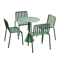 Muebles de Comedor Modernos y Portátiles para Exteriores, Mesa y Sillas con Tela de Aluminio para Jardín, Villa, Hotel y Restaurante