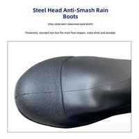 Bottes de sécurité en PVC à tige haute avec embout en acier, résistantes à l'usure, aux acides et aux alcalis, pour la cuisine et l'usine