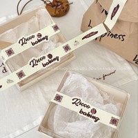 Autocollants adhésifs de qualité alimentaire pour pâtisserie, scellage de boîtes à desserts, logo personnalisé, impression numérique, estampage à chaud, effet convexe