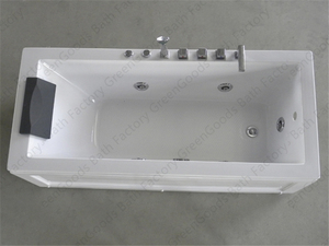 Baignoires de Massage carrées lumineuses, CE, LED dans la salle de bain, couleur brune, cascade - Product Image 6