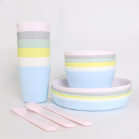 Ensemble de vaisselle en plastique pour bébés et enfants, assiettes, bols, tasses, plats, pour le dîner