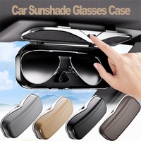 [Marque Privée] Étui à Lunettes de Voiture à Poussoir en ABS pour Pare-Soleil Intérieur, Rangement de Cartes, Étui à Lunettes de Soleil, Clip pour Lunettes de Voiture