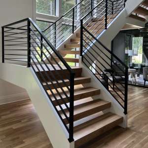 درابزين ألومنيوم مخصص للشرفات والسلالم بتصميم بسيط ومقاوم للصدأ للفنادق والشقق - Product Image 2