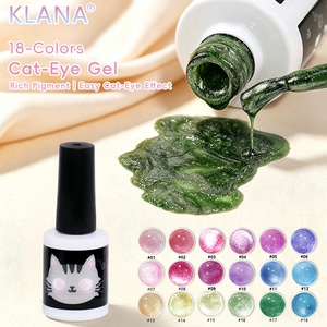 KLANA Gel Ojo de Gato en Oferta, Brillo de Diamante Triturado, Magnético, Anti-Amarilleo, 18 Colores Macaron, Esmalte de Uñas en Gel UV Brillante, OEM ODM - Product Image 1