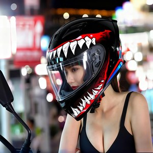 หมวกกันน็อคเต็มใบสำหรับผู้ใหญ่ ได้รับการรับรองจาก DOT  แบบมีกระจกสองชั้น สีดำด้าน  ครีบเปลี่ยนได้  โครงสร้าง ABS สำหรับขับขี่บนถนน/มอเตอร์ไซค์ - Product Image 2