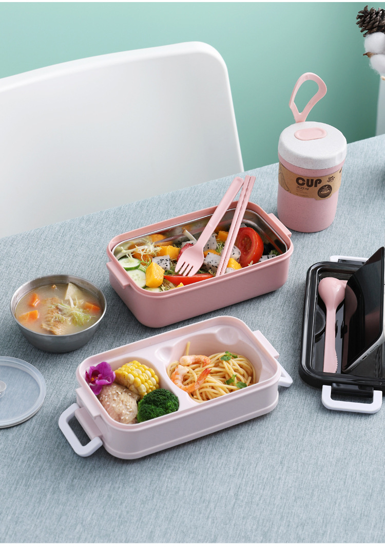 304 stainless steel and plastic Stackable airtight keep food hot tiffin lunch box bento food storage container for adults & kids