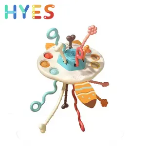 惠业蒙特梭利玩具安全食品级拉绳益智玩具礼品室内发育拉牙婴儿感官玩具