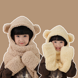 Belle écharpe coupe-vent pour enfants en plein air garder au chaud hiver enfants écharpe chapeaux <span class=keywords><strong>avec</strong></span> des <span class=keywords><strong>gants</strong></span> - Product Image 3