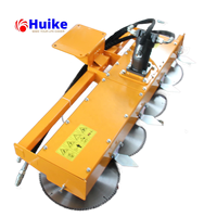 Sierra para cortar árboles para tractor con cargador frontal / Sierra para madera para excavadora con 110 cm de ancho de corte y 3 hojas de sierra
