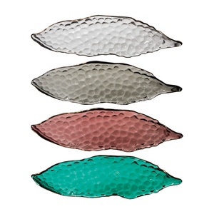 Plateaux de présentation de nourriture, de fruits et de sushis, en cristal de pois irrégulier, de luxe moderne, faits à la main, avec bordure dorée, pour la décoration de la maison et les fêtes - Product Image 1