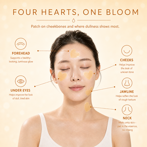 Parches de Hidrogel para Ojos y Rostro <span class=keywords><strong>con</strong></span> Forma de Corazón y Flor, <span class=keywords><strong>con</strong></span> Niacinamida y Vitamina C, para un Brillo Luminoso, Cosméticos de Belleza de Marca Privada - Product Image 4