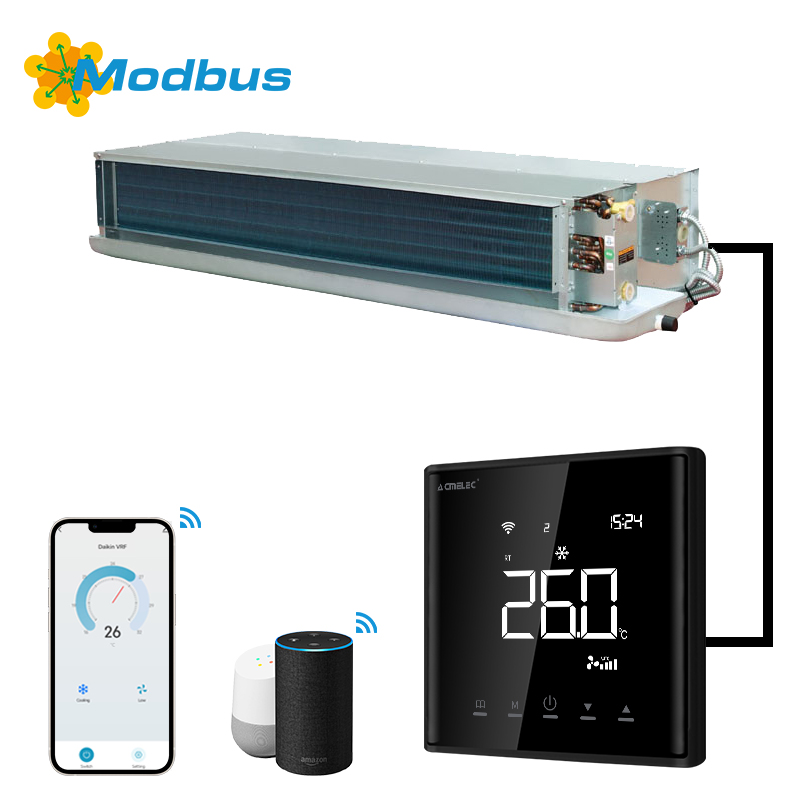 Unidad de bobina de ventilador Wifi, termostato Modbus RS485, controlador de termostato HAVC de comunicación para refrigeración o calefacción