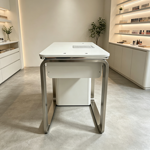 Table de manucure avec collecteur de poussière, structure en acier inoxydable, poste de travail pour salon de manucure, tiroir de rangement, bureau à ongles - Product Image 4