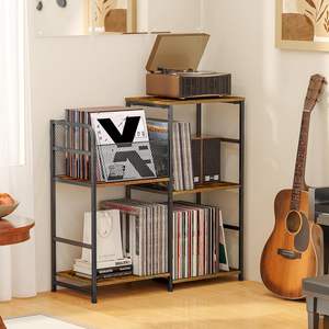 Support pratique pour tourne-disque <span class=keywords><strong>vinyle</strong></span> avec porte-<span class=keywords><strong>CD</strong></span> Armoire de table élégante pour les mélomanes pour le salon - Product Image 2