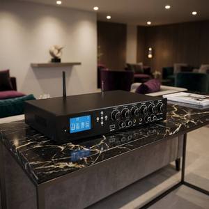 Console de mixage audio professionnelle 6 canaux avec écran LCD HD, FM, USB pour systèmes sonores domestiques et commerciaux, <span class=keywords><strong>amplificateur</strong></span> - Product Image 1