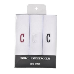 <span class=keywords><strong>Pañuelos</strong></span> de satén blanco, rojo, negro, letras C, algodón suave bordado, poliéster, blanco - Product Image 1