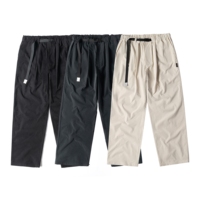 SEEDCLUB X Montamo Pantalon cargo en laine coupe droite décontracté multi-poches taille élastique mi-haute coupe-vent respirant écologique 200 g/m²