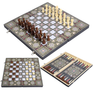 Scacchiera Internazionale XLAN Tre-in-Uno in Legno di Alta Qualità, Pieghevole e Portatile per Intrattenimento - Esportazione <span class=keywords><strong>all</strong></span>'Ingrosso - Product Image 2
