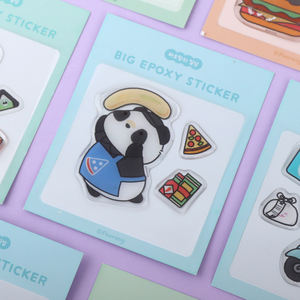 Paorang Pizza Epoxy <b>Sticker</b> Cute <b>Cartoon</b> Character Soft & Durable Gloss Varnishing for Crafts Gifts Collectibles and Fun - Product Image 1