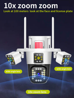 Caméra de sécurité extérieure V380 populaire, étanche, 4G Wifi, 4 objectifs, WIFI 8MP 8K PTZ, sans fil, 10W