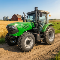 Tracteur agricole multifonctionnel 120 CV 4x4, 16F+8R, double embrayage, diesel, avec chargeur, pelle rétrocaveuse et semoir