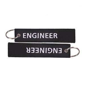 <strong>Custom</strong> Woven <strong>Key</strong> Chain <strong>Tag</strong> Strap Jet <strong>Tag</strong> Embroidered Keyring Text Motorcycle Patch Black Embroidery Logo <strong>Flight</strong> <strong>Keychain</strong> <strong>Key</strong> <strong>Tag</strong> - Product Image 2