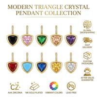 Collar con Colgante de Cristal Chapado en Oro Personalizado SongYi para Mujer, Dijes de Piedras Preciosas Coloridas, Joyería de Circonia AAA, Proveedor Mayorista
