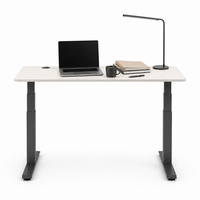 Cadre de bureau électrique à hauteur réglable à double moteur et 3 niveaux pour poste de travail de bureau