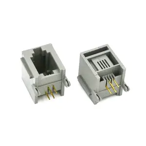 RJ9 RJ10 RJ22 connettore a foro passante 4 p4c prese a filo piatto per microtelefono Vert Jacks