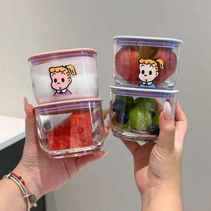 Bocaux de conservation alimentaire de style japonais avec couvercles en plastique, ronds transparents, moins de 300 ml, pour céréales, yaourts, bonbons, tisanes - Product Image 1