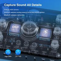 Carte son LEKATO rechargeable pour interface audio Bluetooth USB, microphone XLR, ligne Hi-Z, 24 bits/96 kHz, alimentation fantôme 48 V