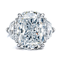 Nouvelle Arrivée Bague en Argent 925 Original avec Moissanite de 6-10 Carats, Taille Poire Brillante, Coupe Ovale, Couleur D, Bijoux Fins pour Mariage