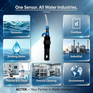 Capteur de conductivité à 4 électrodes pour salinité en ligne, précision 1 % FS, garantie 1 an, pour tests d'eau salée à haute concentration - Product Image 4