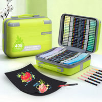 Ensemble de marqueurs acryliques GuangNa 408 couleurs, encre liquide directe, pointe souple, marqueurs de peinture pour dessin professionnel, bricolage