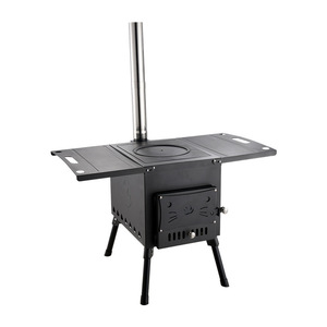 Portable Wood Burning <b>Stove</b> For Camping Outdoor Cooking With Chimney Multiple Sizes Available - Product Image 5