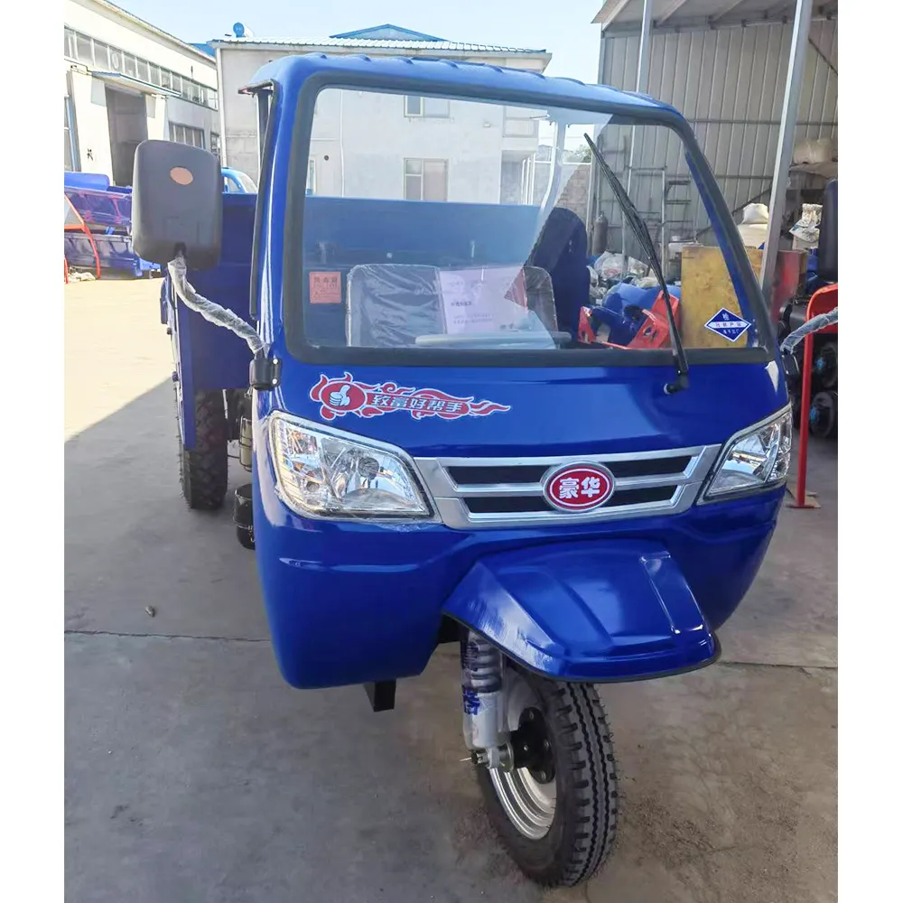 Triciclo de carga de alta resistencia con parabrisas delantero, triciclo agrícola comercial de combustible, 300cc, tuk